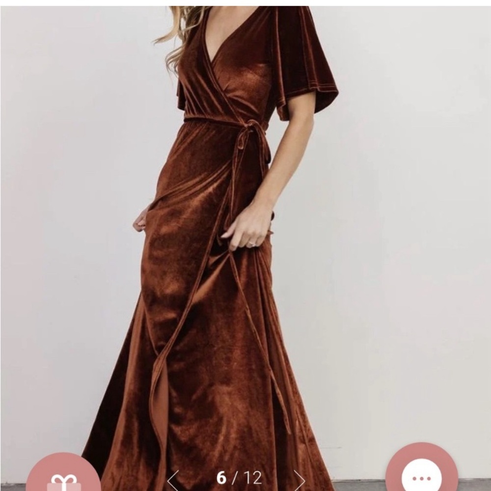 Baltic Born bronze wrap dress.
